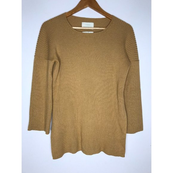 Lauren Manoogian Women's Size 2 Pima Cotton Cashmere Blend Camel Sweater - Picture 1 of 13